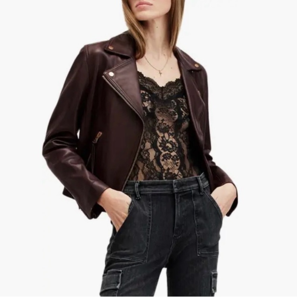 All Saints Dalby leather jacket - Picture 1 of 6